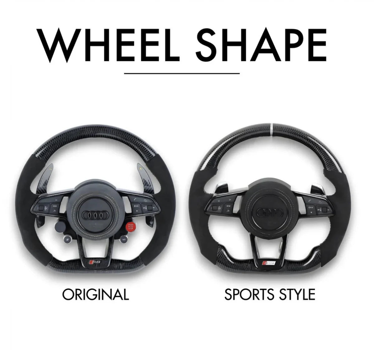 Audi R8/TT Style Customizable Steering Wheel (Fits 2010+ All Models)