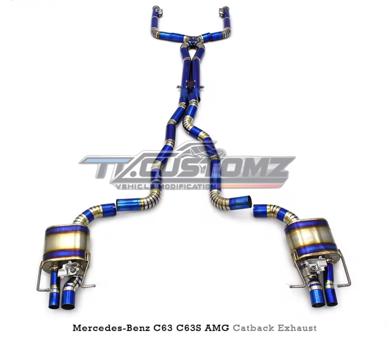 Mercedes C63/C63S W205 CAT-BACK EXHAUST SYSTEM (VALVETRONIC) TITANIUM/ STAINLESS STEEL