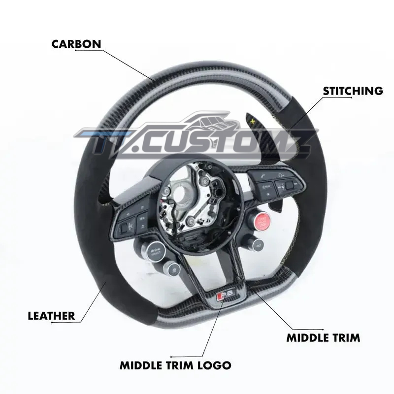 Audi R8/TT Style Customizable Steering Wheel (Fits 2010+ All Models)
