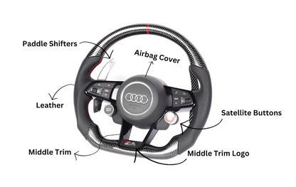 Audi R8/TT Style Customizable Steering Wheel (Fits 2010+ All Models)