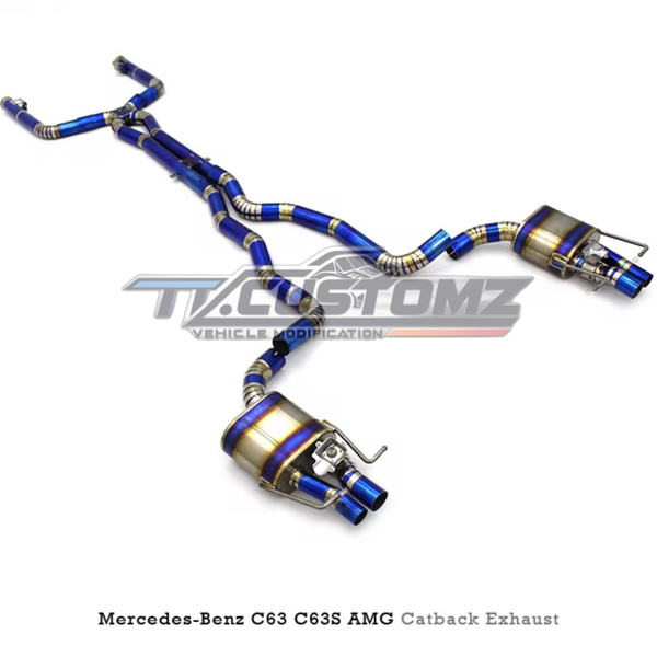 Mercedes C63/C63S W205 CAT-BACK EXHAUST SYSTEM (VALVETRONIC) TITANIUM/ STAINLESS STEEL — view 2
