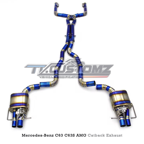 Mercedes C63/C63S W205 CAT-BACK EXHAUST SYSTEM (VALVETRONIC) TITANIUM/ STAINLESS STEEL
