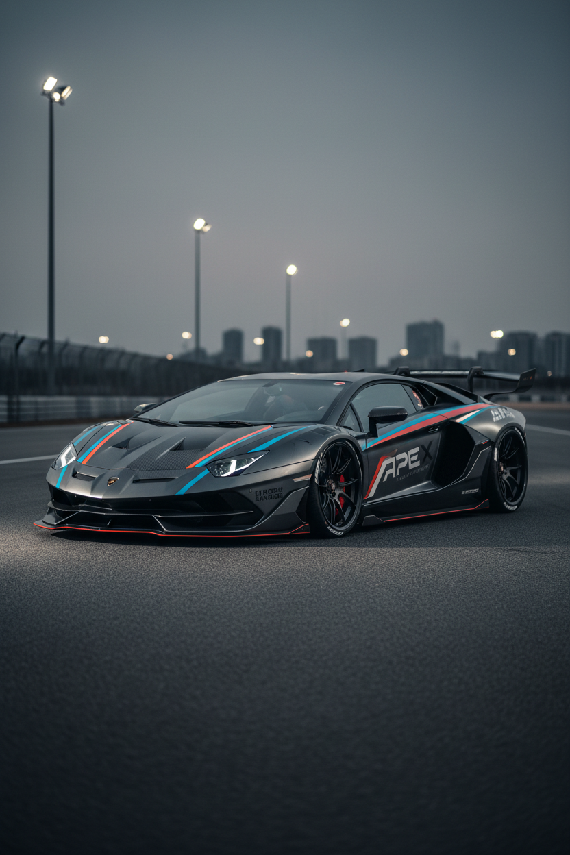 modified Lamborghini SVJ in 671x720 dimensions