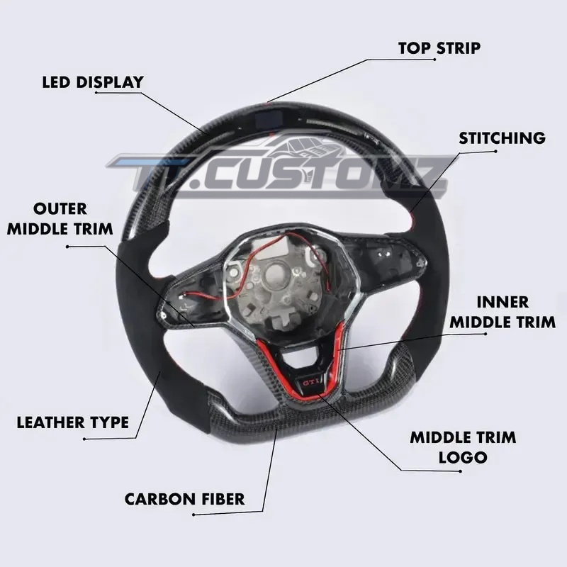 VOLKSWAGEN GOLF MK8 STYLE CUSTOMIZABLE STEERING WHEEL